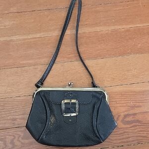 Vintage Black Leather Small Purse
